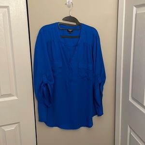 NWOT Torrid Harper Blouse, Blue, Size 2